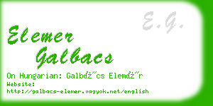 elemer galbacs business card